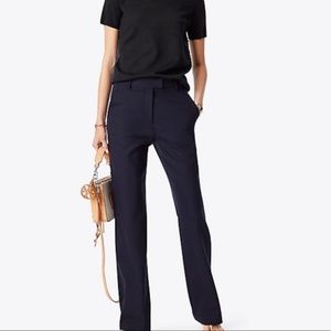 Make Offer Tory Burch Everett Navy Wool Blend Trouser Pant
